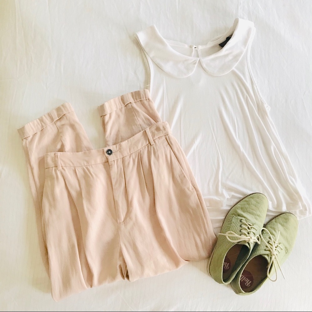 White Peter Pan Collar Trapeze Top